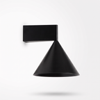 Ansbach aluminium cone wall light, black