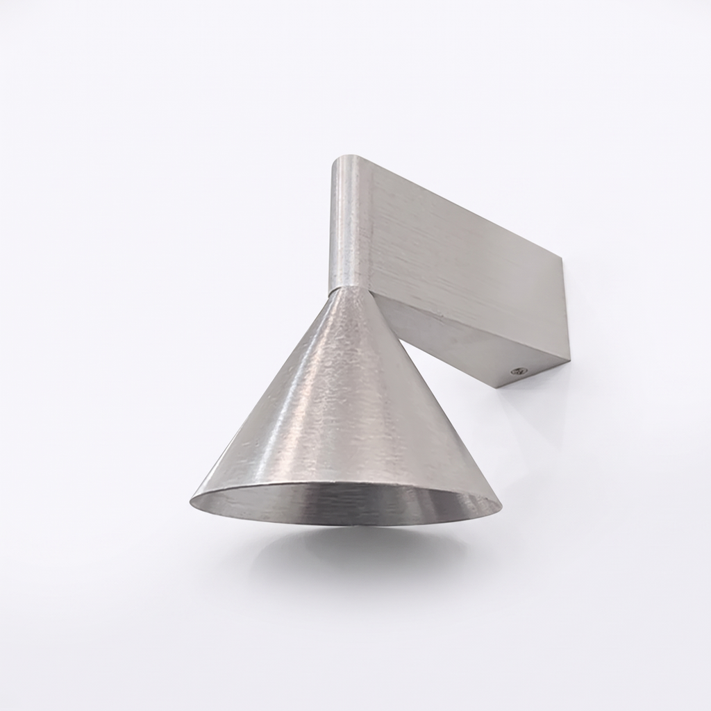 Ansbach aluminium cone wall light, silver