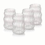 Ahus ribbed glass tumblers, set of four