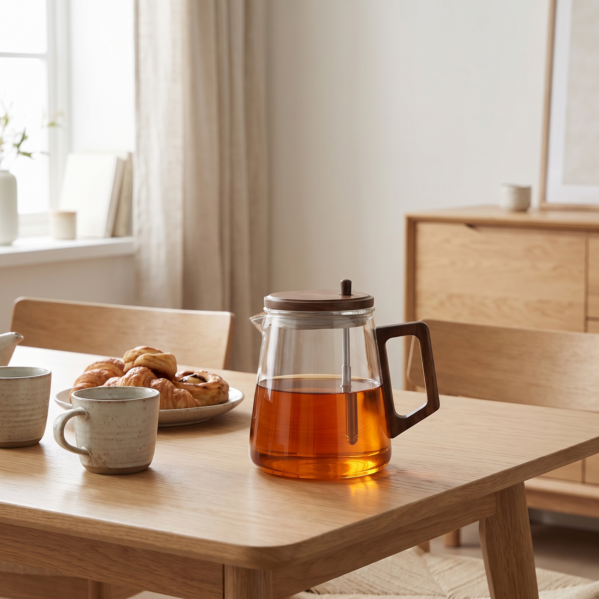 Eutin clear teapot on a breakfast table
