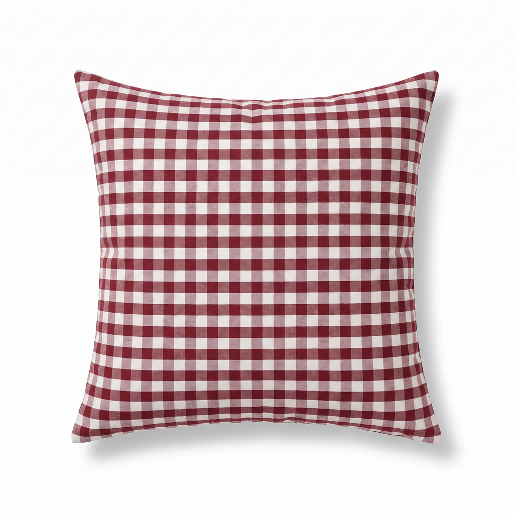 Laholm cushion cover, burgundy gingham