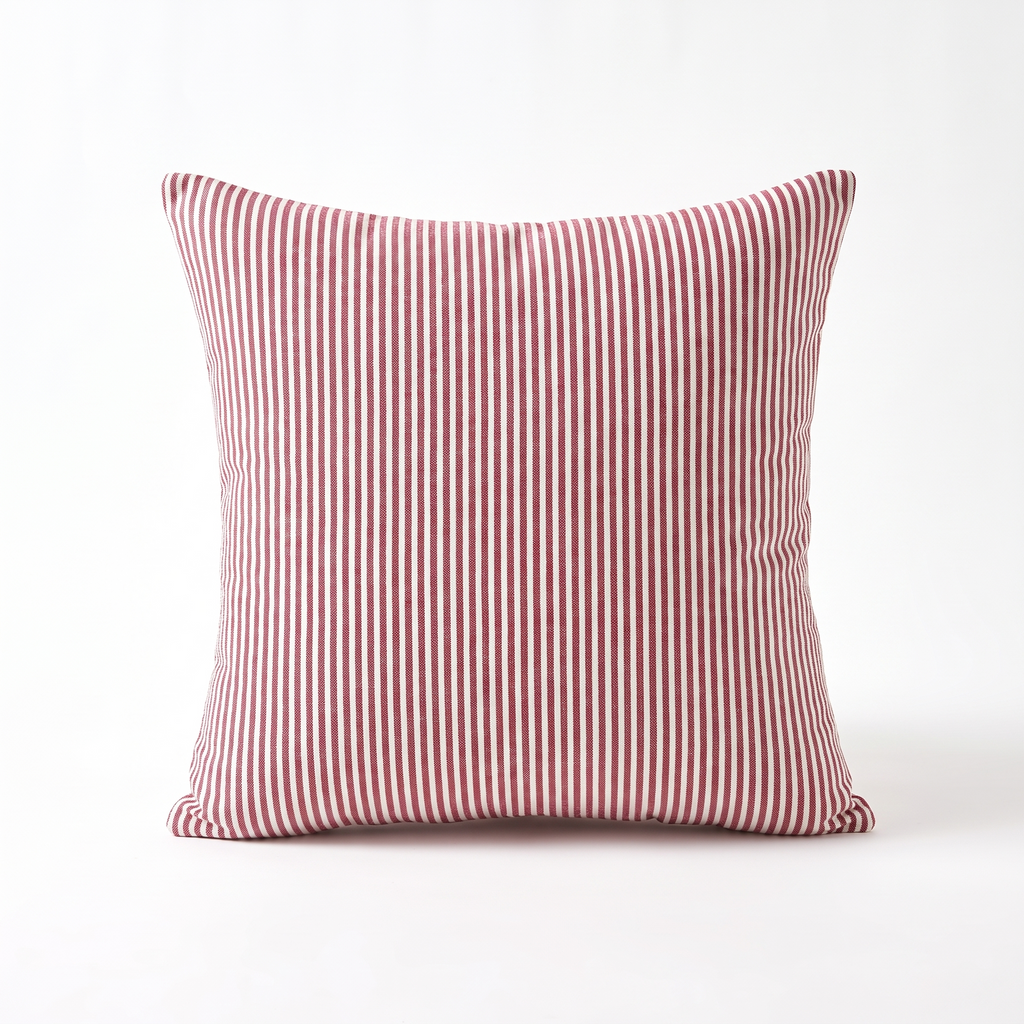 Laholm cushion cover, burgundy pin stripe