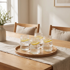 Ahus tumblers with water and lemon on a tray