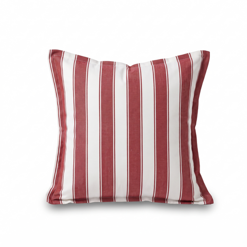 Laholm cushion cover, wide burgundy stripe