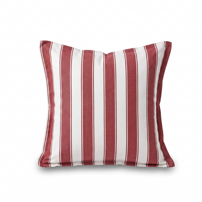 Laholm cushion cover, wide burgundy stripe