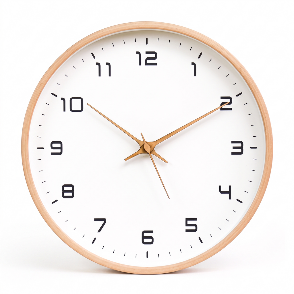 Gutersloh wooden wall clock, light wood