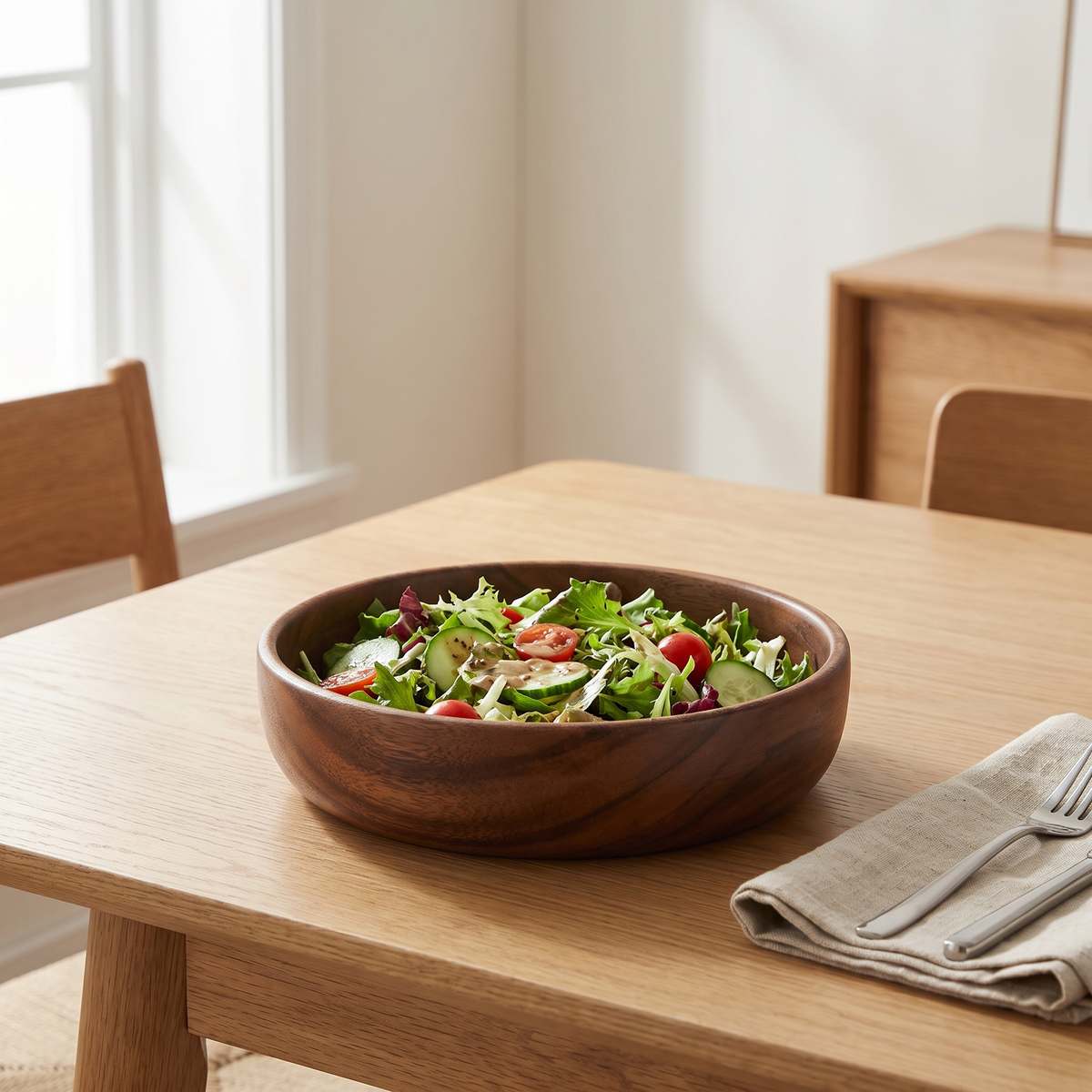 Hadsund bowl with salad on a dining table