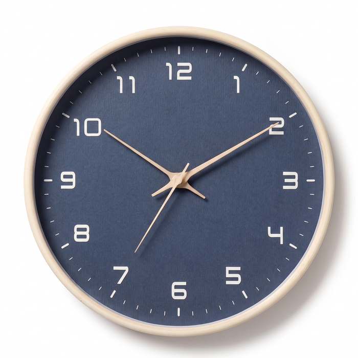 Gutersloh wooden wall clock, blue face
