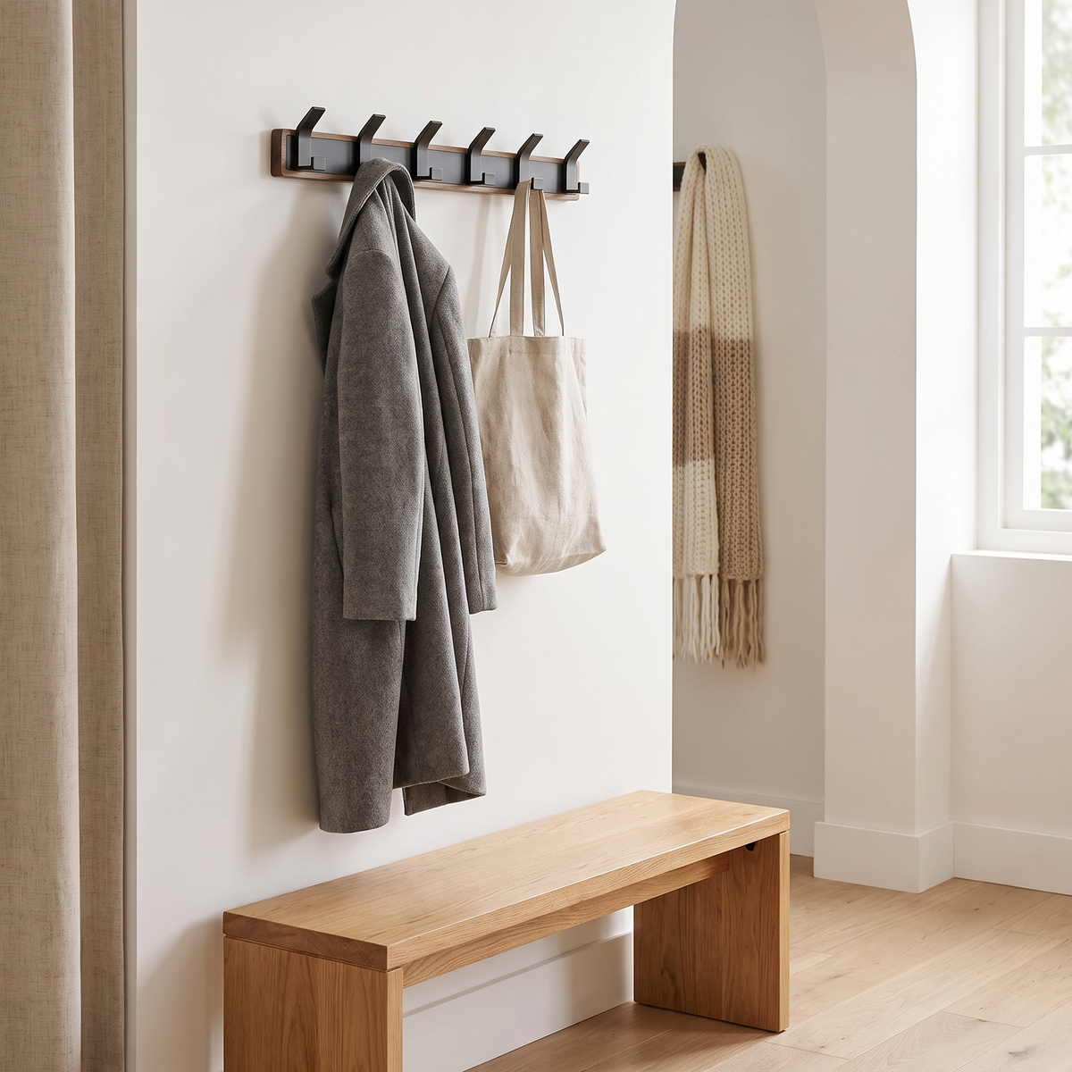 Lemgo hook rail in a hallway
