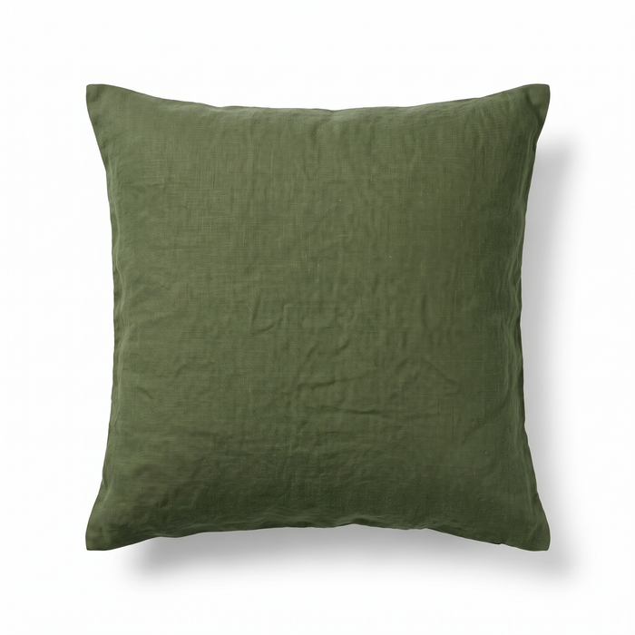 Ljungby linen cushion cover, moss green