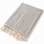 Varnamo striped cotton towel, black