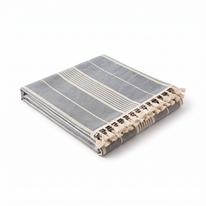 Marstrand striped tablecloth, grey blue