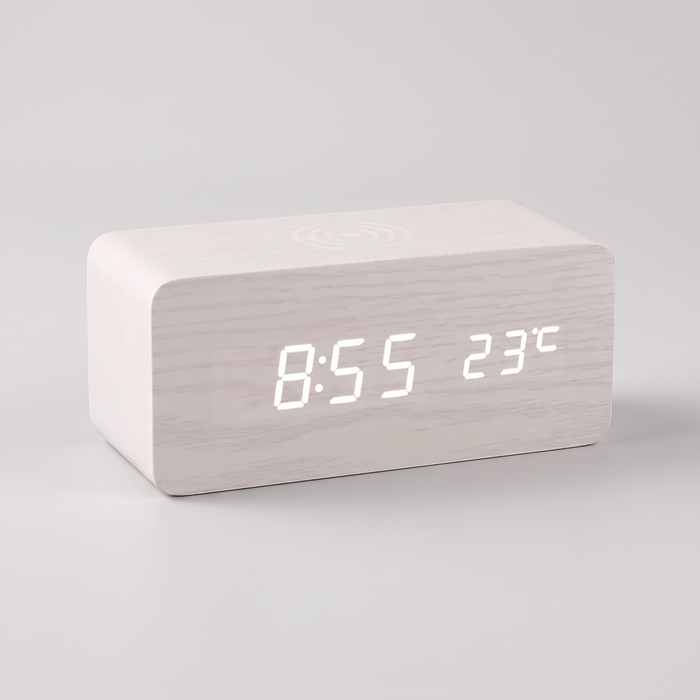 Verden wireless charging clock in white