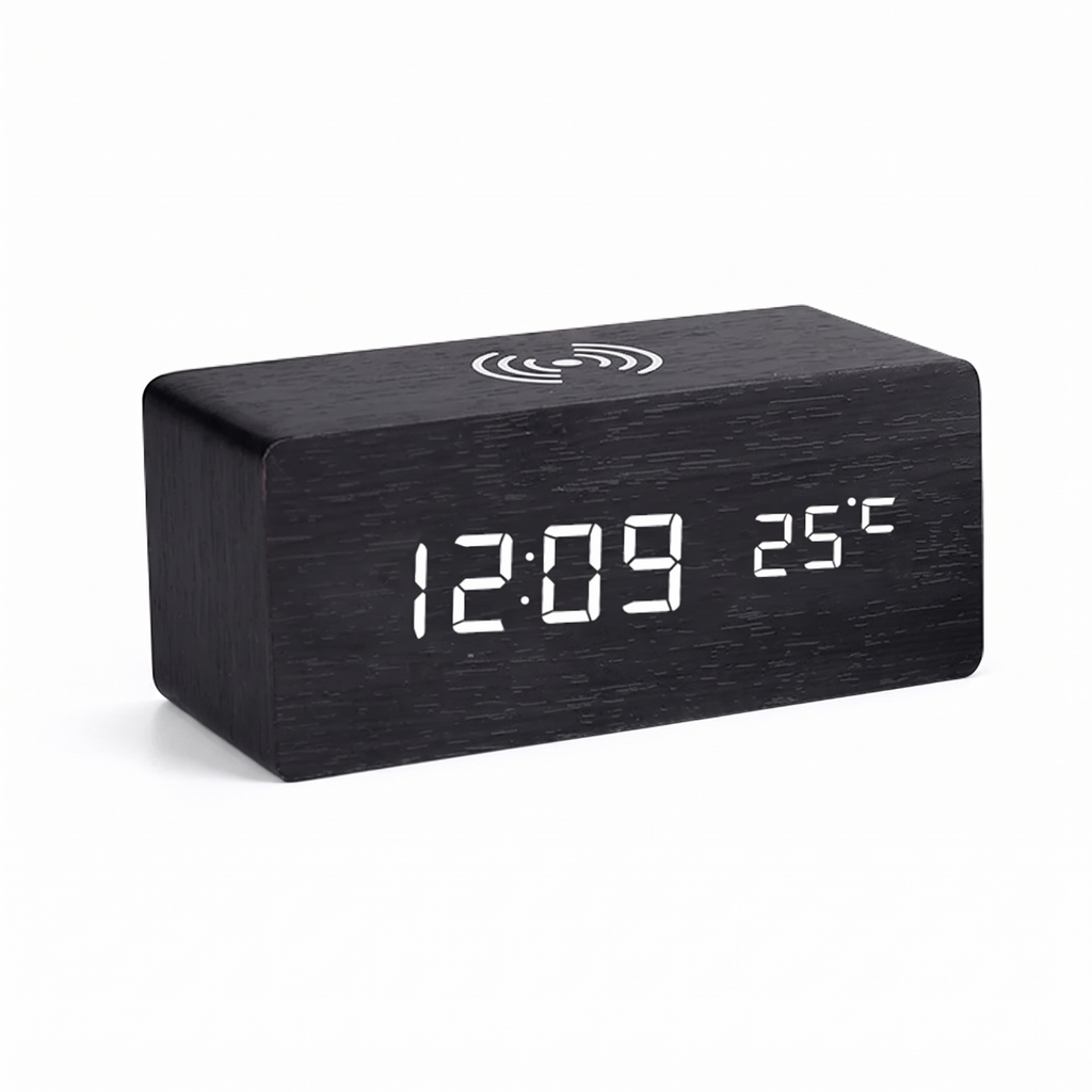 Verden wireless charging clock in black