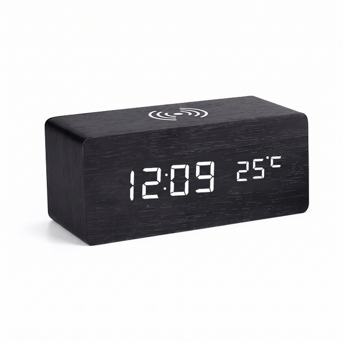 Verden wireless charging clock in black