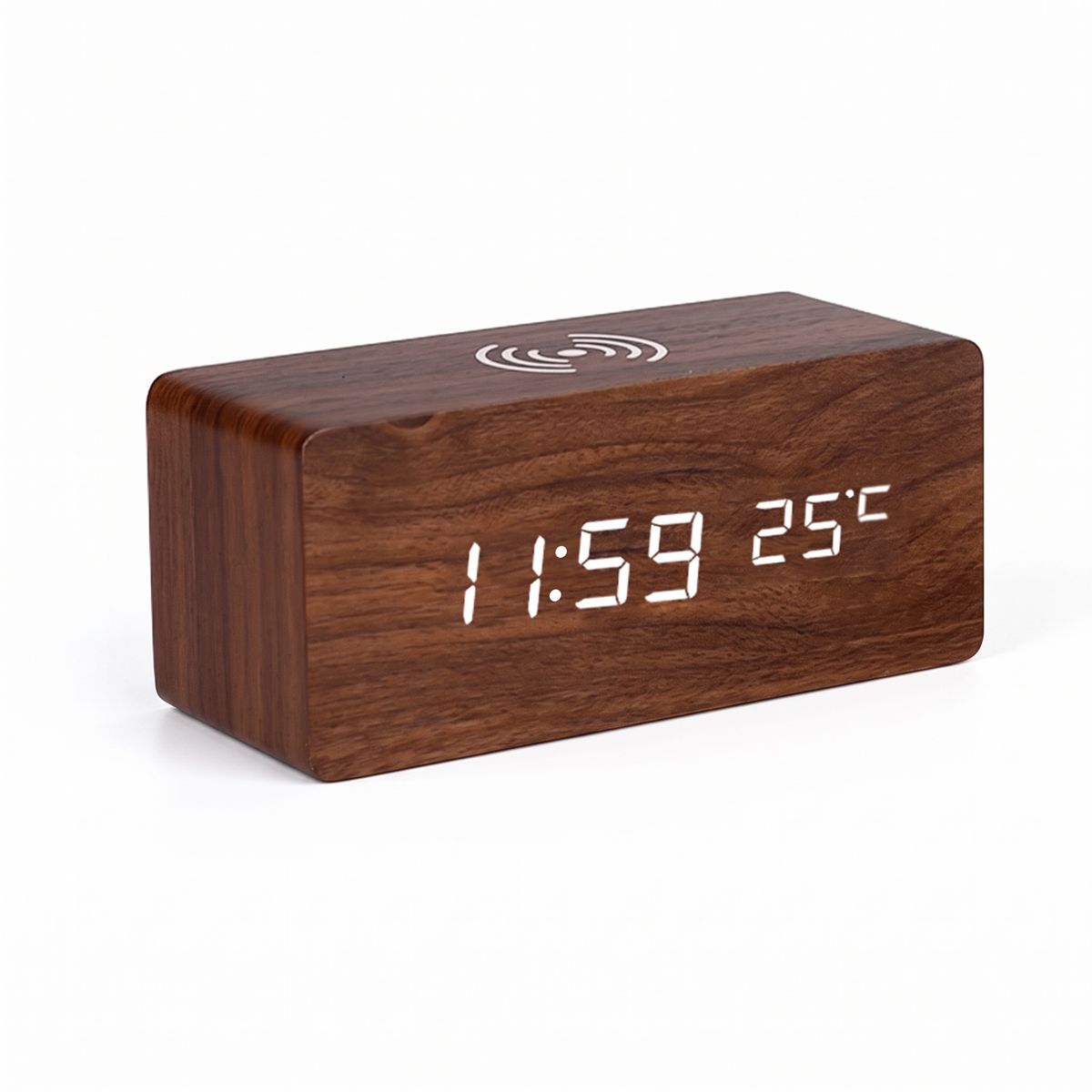 Verden Wireless Charging Alarm Clock, technical drawing