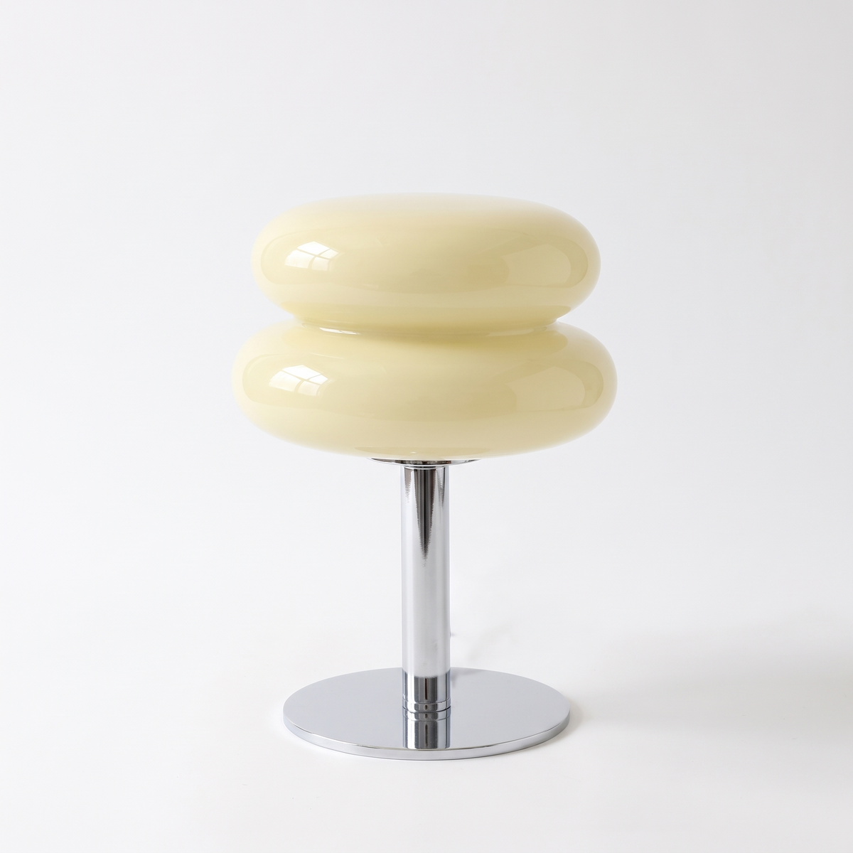 Detmold glass mushroom lamp in cream