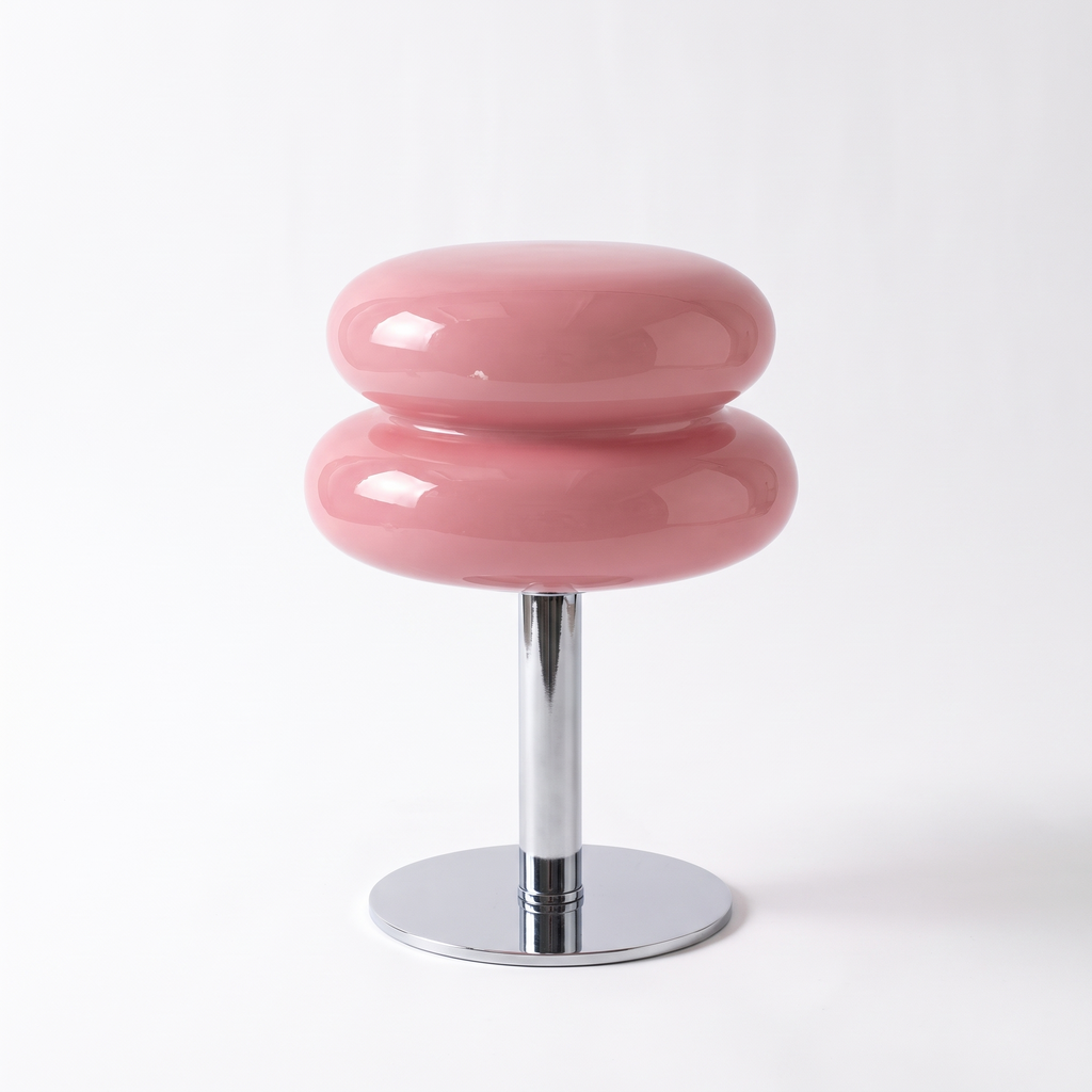 Detmold glass mushroom lamp in pink