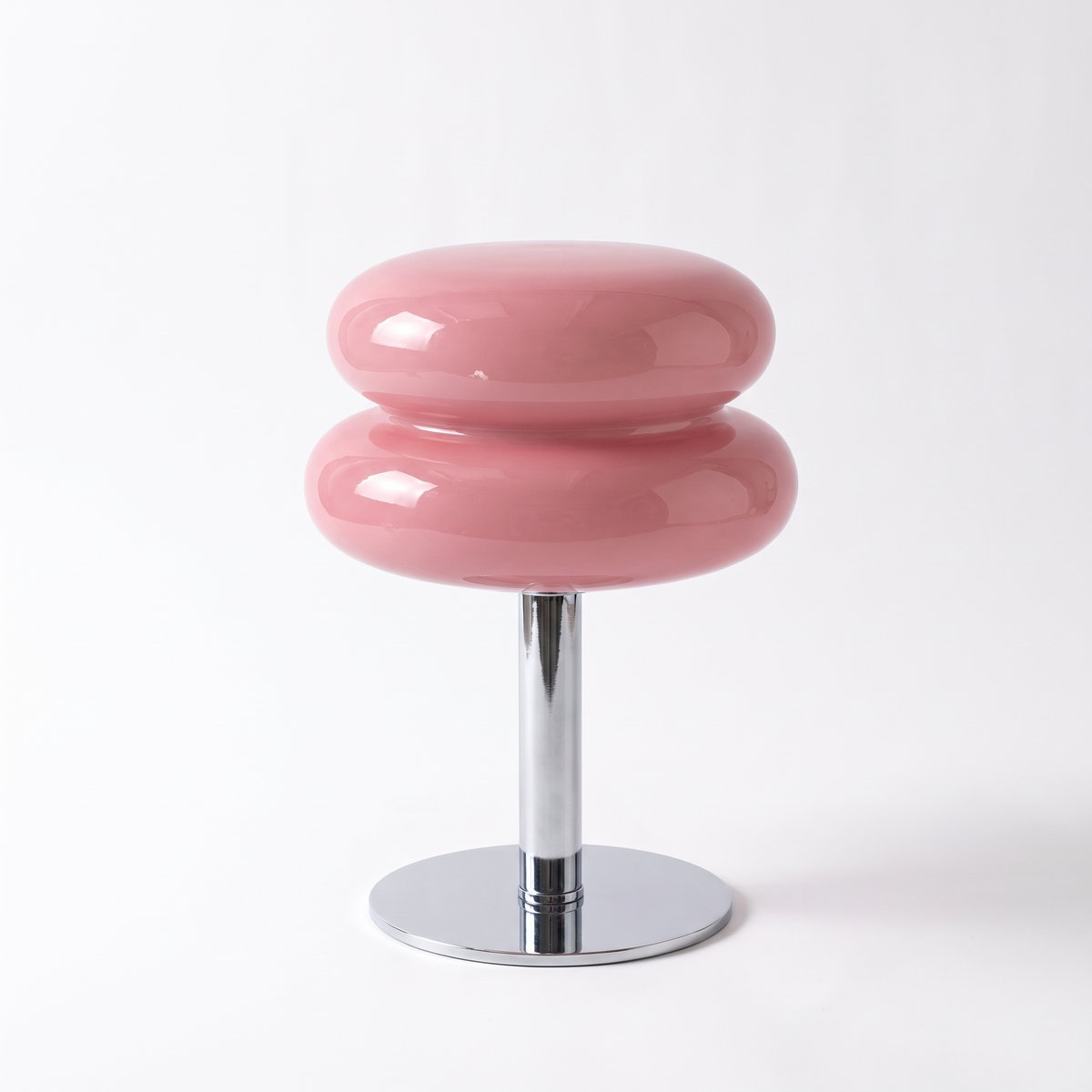 Detmold glass mushroom lamp in pink