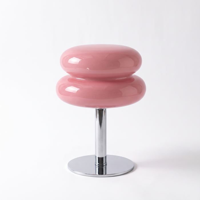 Detmold glass mushroom lamp in pink