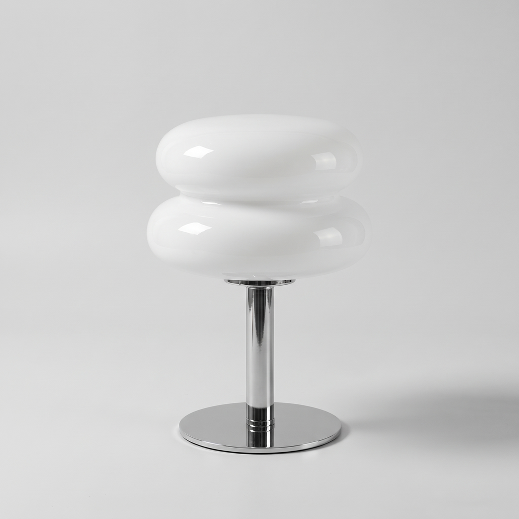 Detmold glass mushroom lamp in white