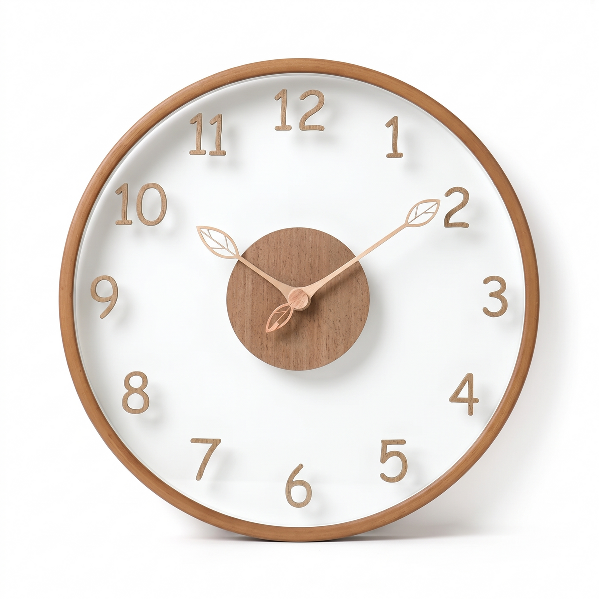 Soest glass face wall clock in walnut