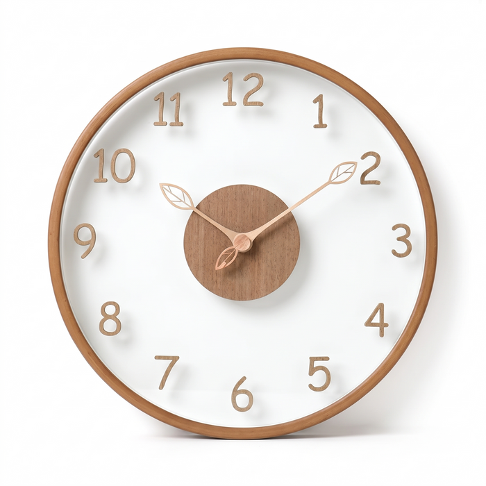 Soest glass face wall clock in walnut