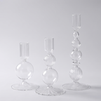 Plon glass candlesticks in clear