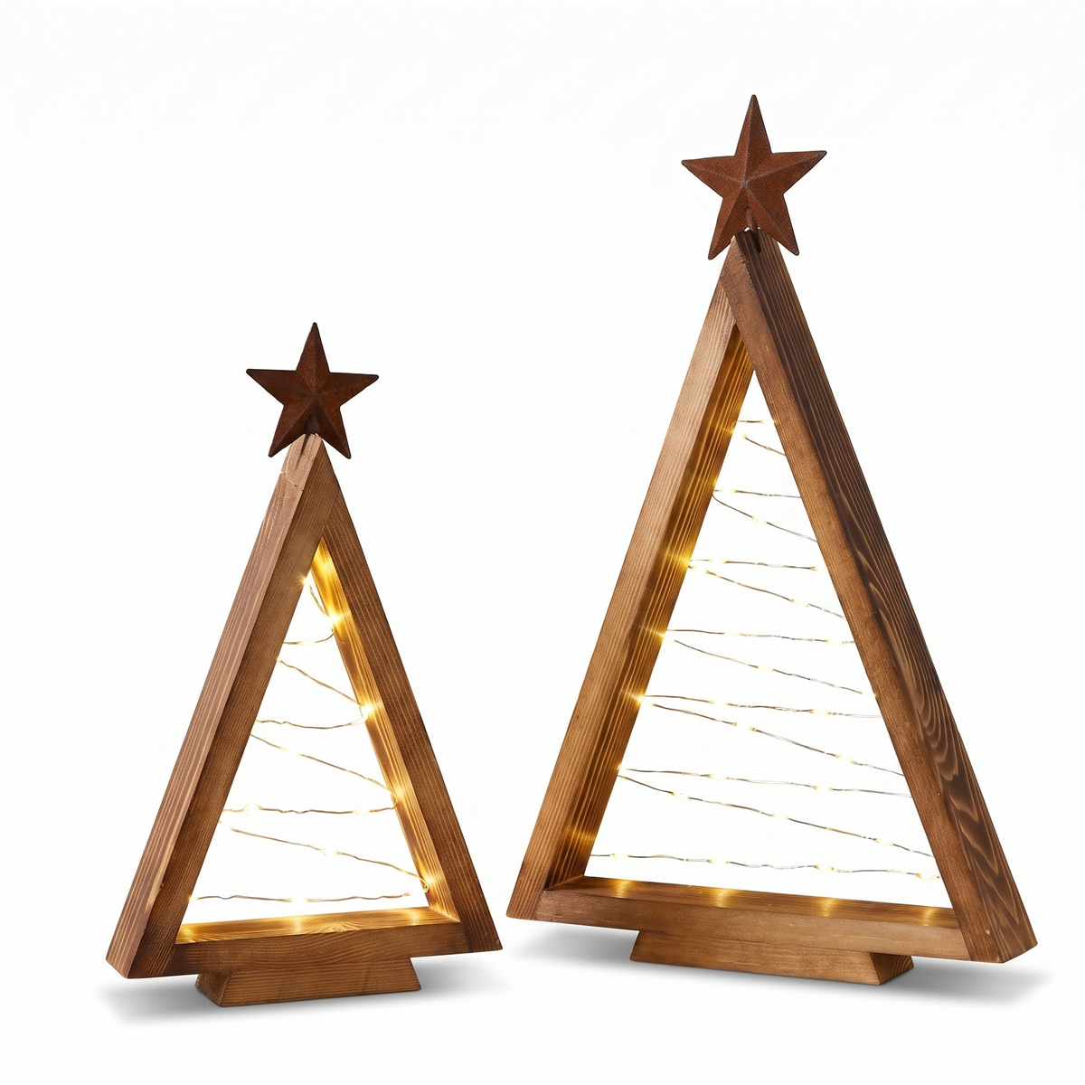 Ratzeburg Wooden Christmas Trees, Set of Two, technical drawing