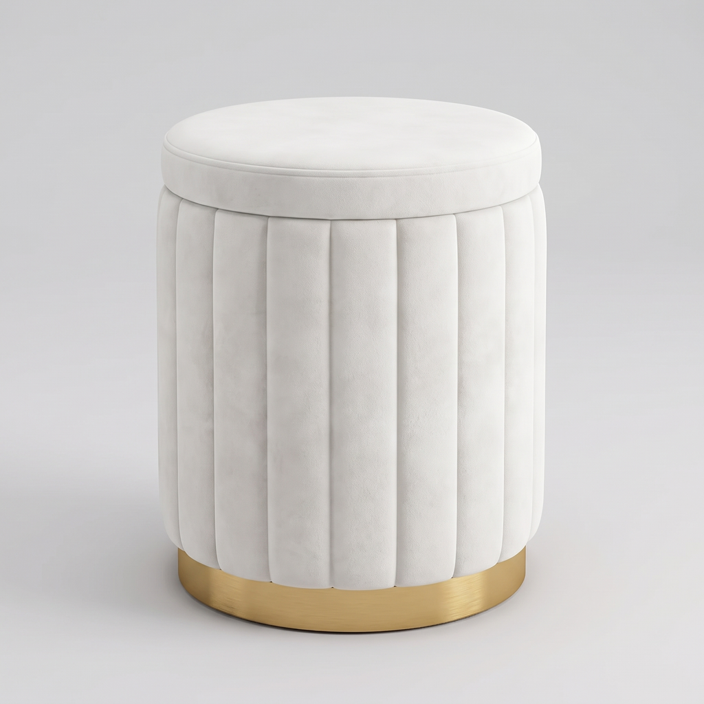 Coesfeld storage pouffe in ivory