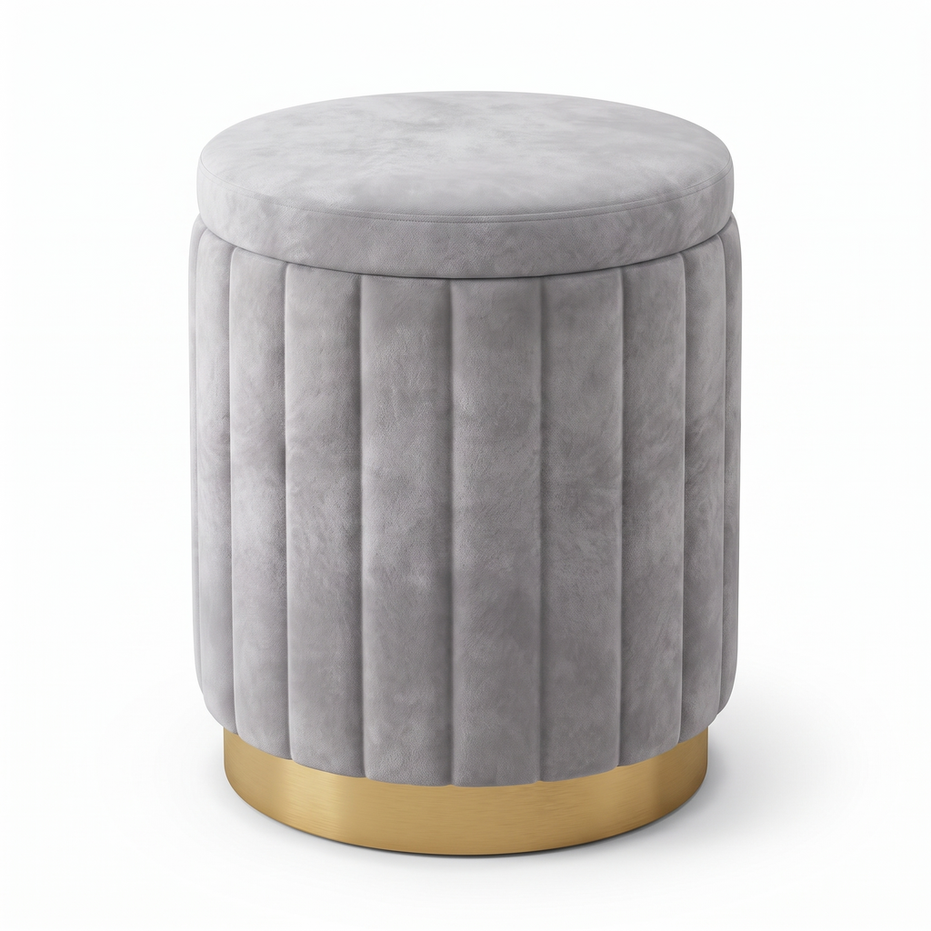 Coesfeld storage pouffe in dove grey
