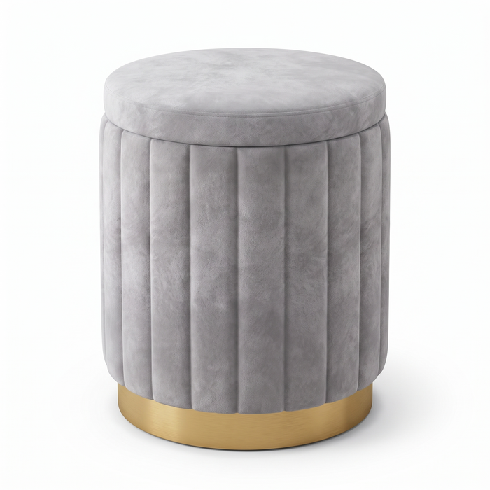 Coesfeld storage pouffe in dove grey