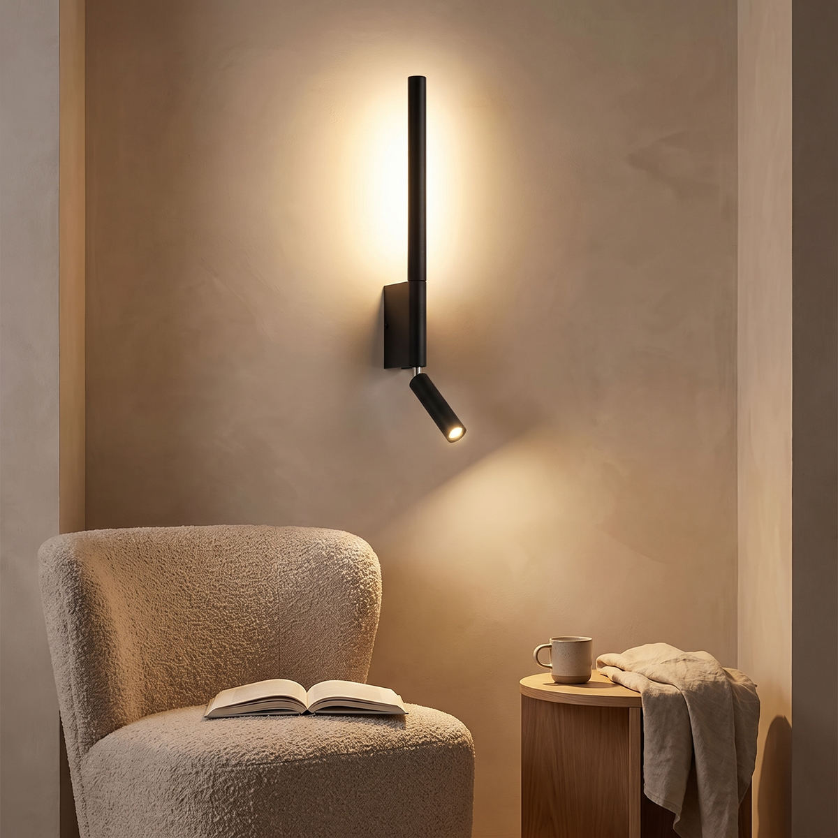 Aurich wall light over a reading chair