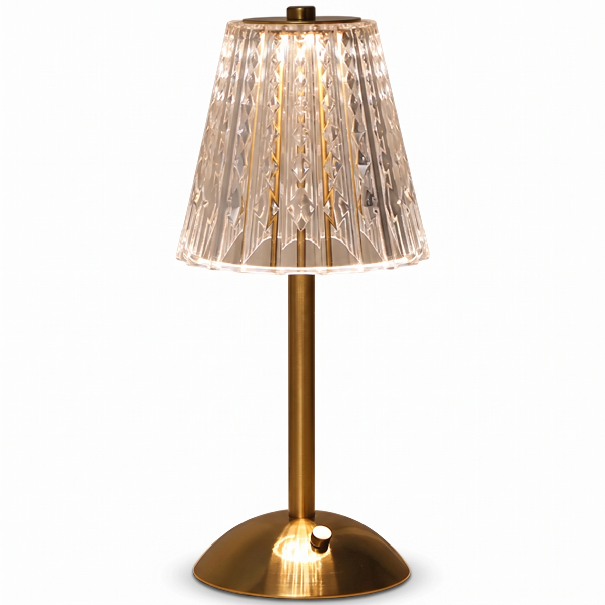 Kragero cordless crystal table lamp in gold