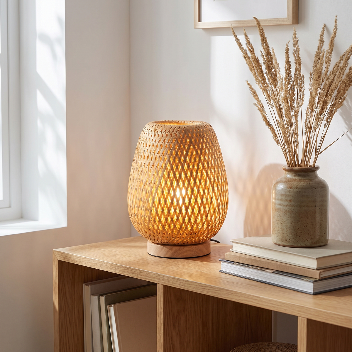 Hobro lamp casting a patterned glow