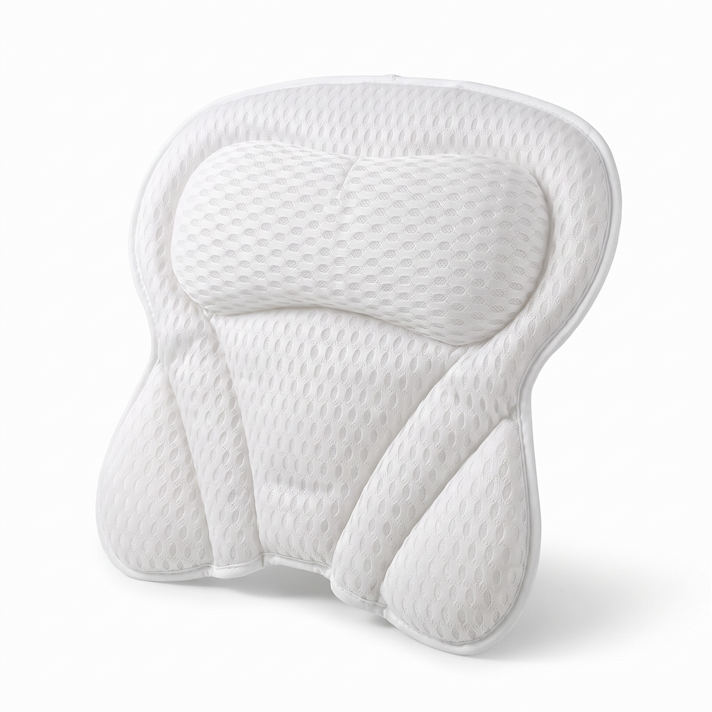 Skovde air mesh spa bath pillow in white
