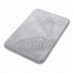 Gjovik leaf memory foam bath mat in light grey