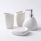 Maribo matte white ceramic bathroom set, four piece