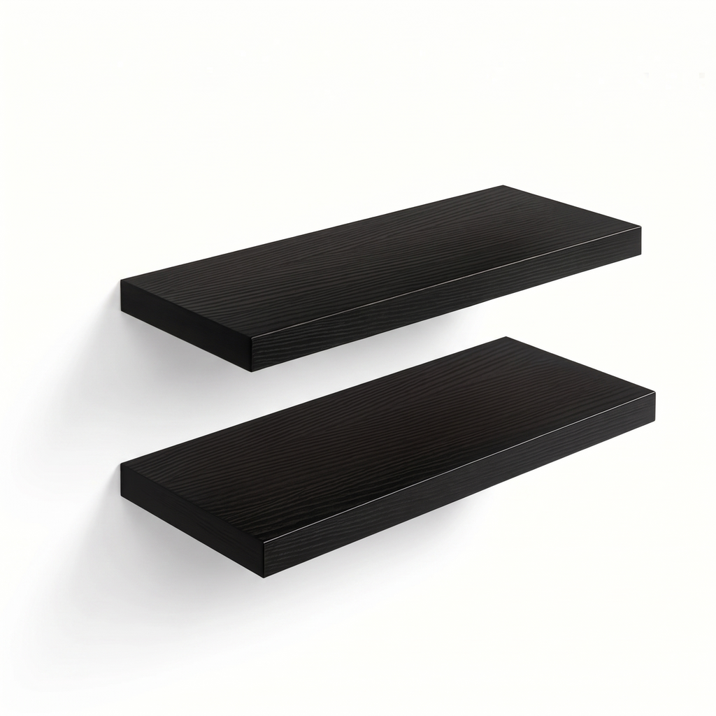 Egersund floating shelves in black, set of two