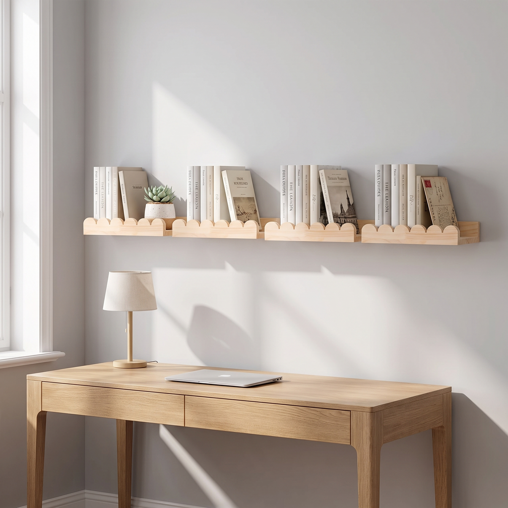 Nakskov shelves above a desk