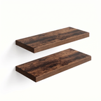 Egersund floating shelves in walnut tone, set of two