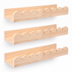 Nakskov scalloped light wood wall shelves