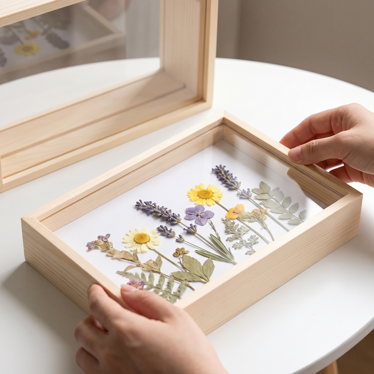 Sliding the acrylic panel into the Kerteminde
