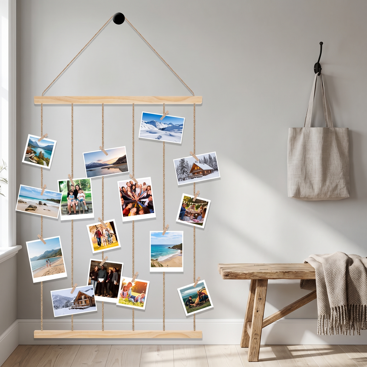 Lokken photo display in a hallway