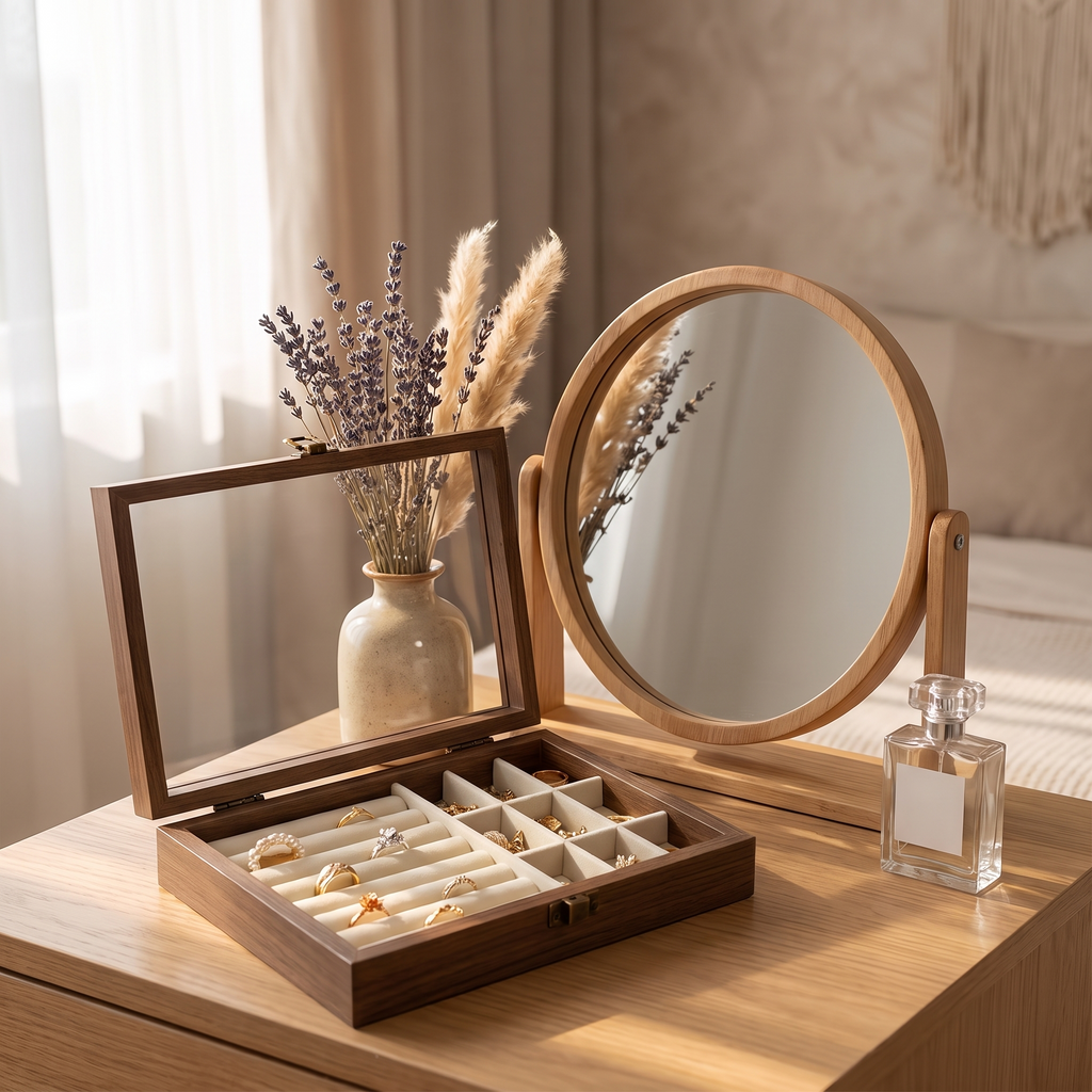 Bastad jewellery box on a dressing table