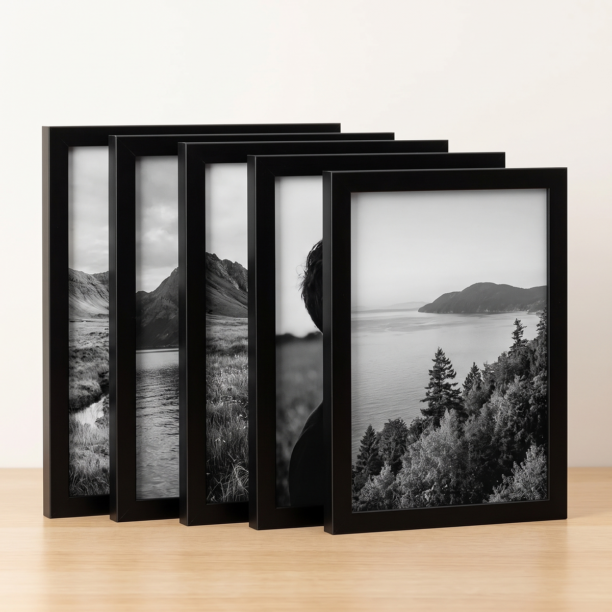Hornbaek set of five black photo frames