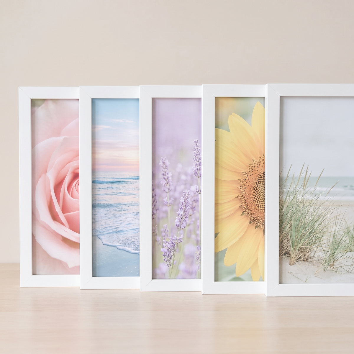 Hornbaek set of five white photo frames