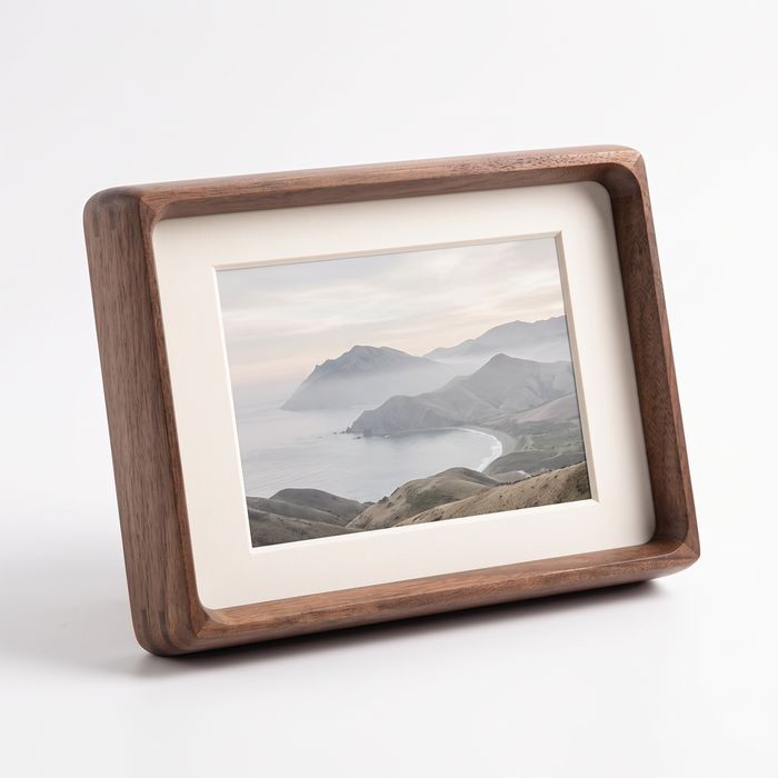 Greifswald rounded corner frame in walnut tone