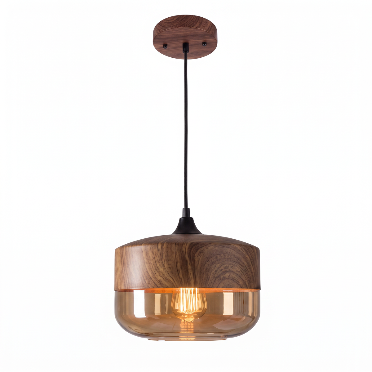 Sundsvall Amber Glass Pendant, technical drawing
