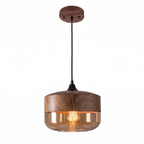 Sundsvall amber glass pendant, drum shape